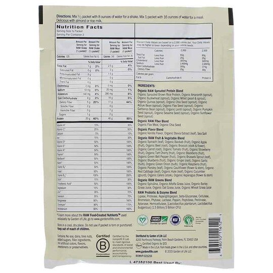 Raw Organic Meal Shake & Meal Replacement, GOL